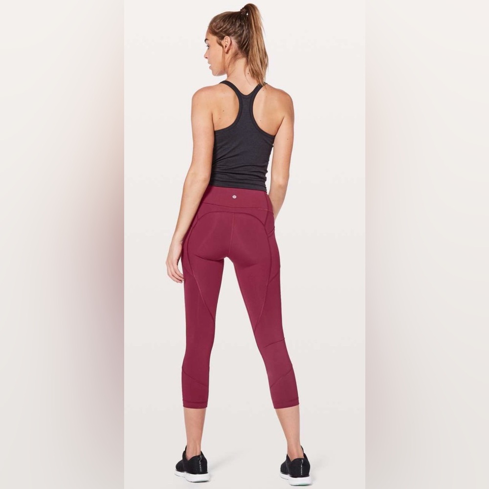 LULULEMON All The Right Places Crop 11 23” Ruby Wine Tight Size:10